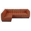 Meridian Furniture Quinn 4-Piece Fabric Modular Sectional in Cognac Orange