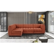Meridian Furniture Quinn 4-Piece Fabric Modular Sectional in Cognac Orange