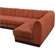 Meridian Furniture Quinn 4-Piece Fabric Modular Sectional in Cognac Orange