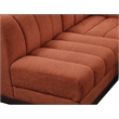 Meridian Furniture Quinn 4-Piece Fabric Modular Sectional in Cognac Orange