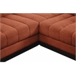 Meridian Furniture Quinn 4-Piece Fabric Modular Sectional in Cognac Orange