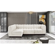 Meridian Furniture Quinn 4-Piece L-Shaped Fabric Modular Sectional in Cream