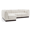 Meridian Furniture Quinn 4-Piece L-Shaped Fabric Modular Sectional in Cream