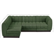 Meridian Furniture Quinn 4-Piece L-Shaped Fabric Modular Sectional in Green