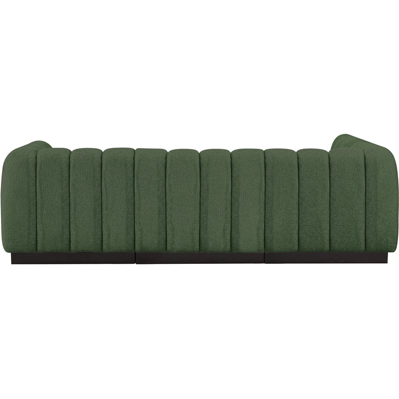 Meridian Furniture Quinn 4-Piece L-Shaped Fabric Modular Sectional in Green