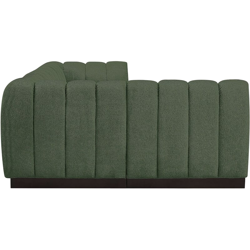 Meridian Furniture Quinn 4-Piece L-Shaped Fabric Modular Sectional in Green