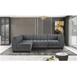 Meridian Furniture Quinn 4-Piece L-Shaped Fabric Modular Sectional in Dark Gray