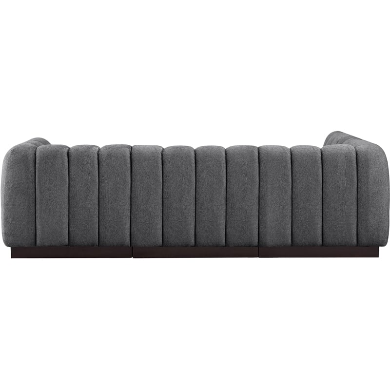 Meridian Furniture Quinn 4-Piece L-Shaped Fabric Modular Sectional in Dark Gray