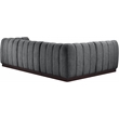 Meridian Furniture Quinn 4-Piece L-Shaped Fabric Modular Sectional in Dark Gray