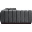 Meridian Furniture Quinn 4-Piece L-Shaped Fabric Modular Sectional in Dark Gray