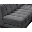 Meridian Furniture Quinn 4-Piece L-Shaped Fabric Modular Sectional in Dark Gray