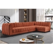 Meridian Furniture Quinn 5-Piece L-Shaped Fabric Modular Sectional in Orange
