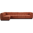Meridian Furniture Quinn 5-Piece L-Shaped Fabric Modular Sectional in Orange