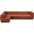 Meridian Furniture Quinn 5-Piece L-Shaped Fabric Modular Sectional in Orange