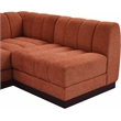 Meridian Furniture Quinn 5-Piece L-Shaped Fabric Modular Sectional in Orange