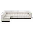 Meridian Furniture Quinn 5-Piece L-Shaped Fabric Modular Sectional in Cream