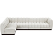 Meridian Furniture Quinn 5-Piece L-Shaped Fabric Modular Sectional in Cream