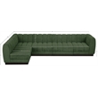 Meridian Furniture Quinn 5-Piece L-Shaped Fabric Modular Sectional in Green