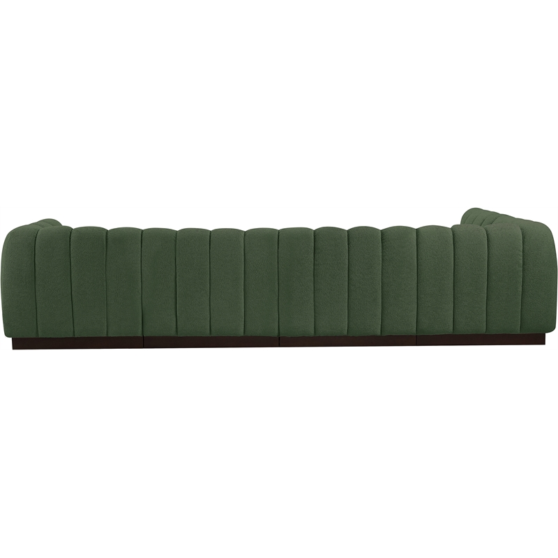 Meridian Furniture Quinn 5-Piece L-Shaped Fabric Modular Sectional in Green