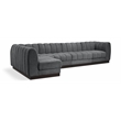 Meridian Furniture Quinn 5-Piece L-Shaped Fabric Modular Sectional in Dark Gray
