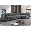 Meridian Furniture Quinn 5-Piece L-Shaped Fabric Modular Sectional in Dark Gray