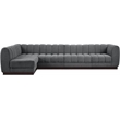 Meridian Furniture Quinn 5-Piece L-Shaped Fabric Modular Sectional in Dark Gray