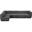 Meridian Furniture Quinn 5-Piece L-Shaped Fabric Modular Sectional in Dark Gray
