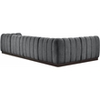 Meridian Furniture Quinn 5-Piece L-Shaped Fabric Modular Sectional in Dark Gray
