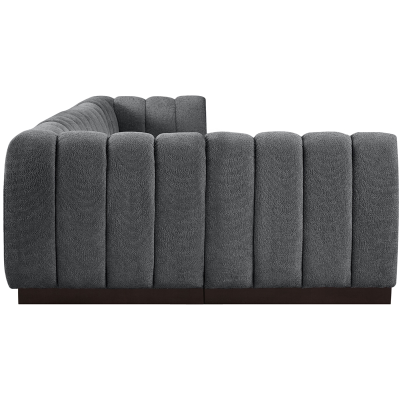 Meridian Furniture Quinn 5-Piece L-Shaped Fabric Modular Sectional in Dark Gray