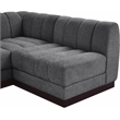 Meridian Furniture Quinn 5-Piece L-Shaped Fabric Modular Sectional in Dark Gray