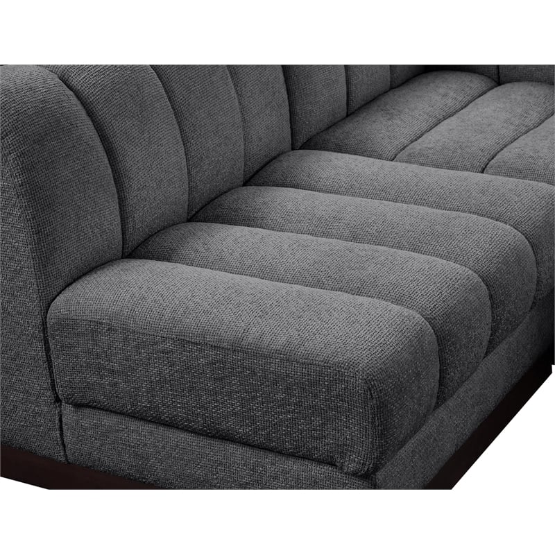 Meridian Furniture Quinn 5-Piece L-Shaped Fabric Modular Sectional in Dark Gray