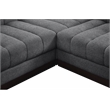 Meridian Furniture Quinn 5-Piece L-Shaped Fabric Modular Sectional in Dark Gray