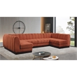 Meridian Furniture Quinn 6-Piece U-Shaped Fabric Modular Sectional in Orange