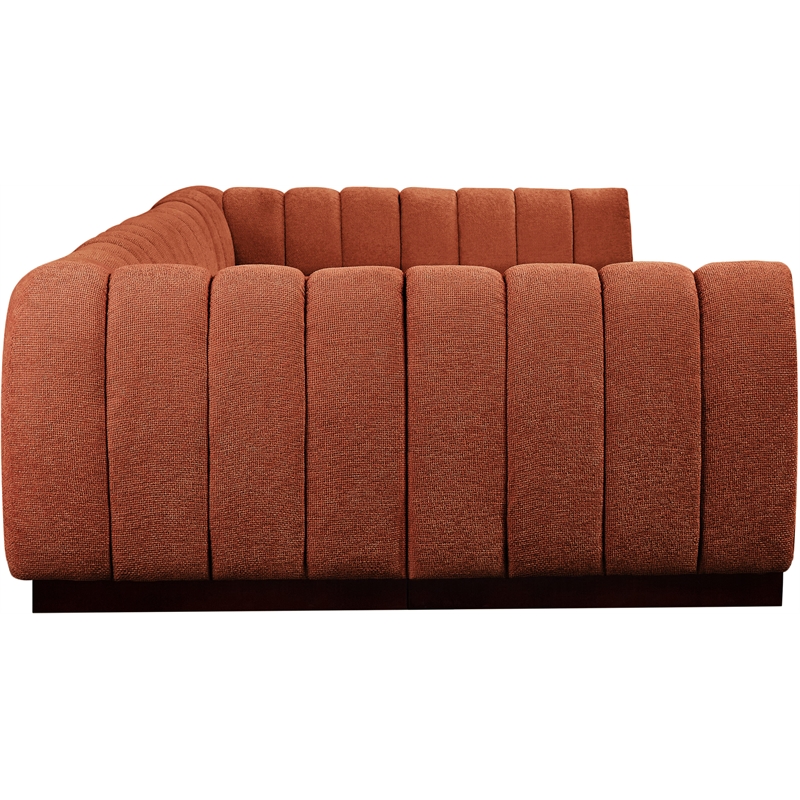 Meridian Furniture Quinn 6-Piece U-Shaped Fabric Modular Sectional in Orange