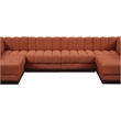 Meridian Furniture Quinn 6-Piece U-Shaped Fabric Modular Sectional in Orange