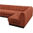 Meridian Furniture Quinn 6-Piece U-Shaped Fabric Modular Sectional in Orange