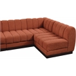 Meridian Furniture Quinn 6-Piece U-Shaped Fabric Modular Sectional in Orange