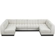 Meridian Furniture Quinn 6-Piece U-Shaped Fabric Modular Sectional in Cream
