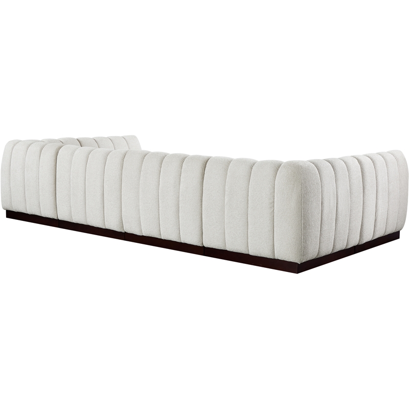 Meridian Furniture Quinn 6-Piece U-Shaped Fabric Modular Sectional in Cream