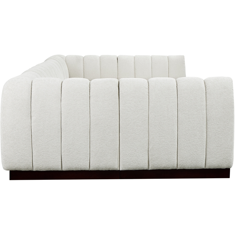 Meridian Furniture Quinn 6-Piece U-Shaped Fabric Modular Sectional in Cream
