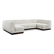 Meridian Furniture Quinn 6-Piece U-Shaped Fabric Modular Sectional in Cream