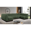Meridian Furniture Quinn 6-Piece U-Shaped Fabric Modular Sectional in Green