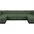 Meridian Furniture Quinn 6-Piece U-Shaped Fabric Modular Sectional in Green