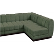 Meridian Furniture Quinn 6-Piece U-Shaped Fabric Modular Sectional in Green