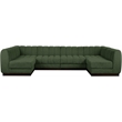 Meridian Furniture Quinn 6-Piece U-Shaped Fabric Modular Sectional in Green