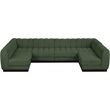 Meridian Furniture Quinn 6-Piece U-Shaped Fabric Modular Sectional in Green