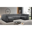 Meridian Furniture Quinn 6-Piece U-Shaped Fabric Modular Sectional in Dark Gray