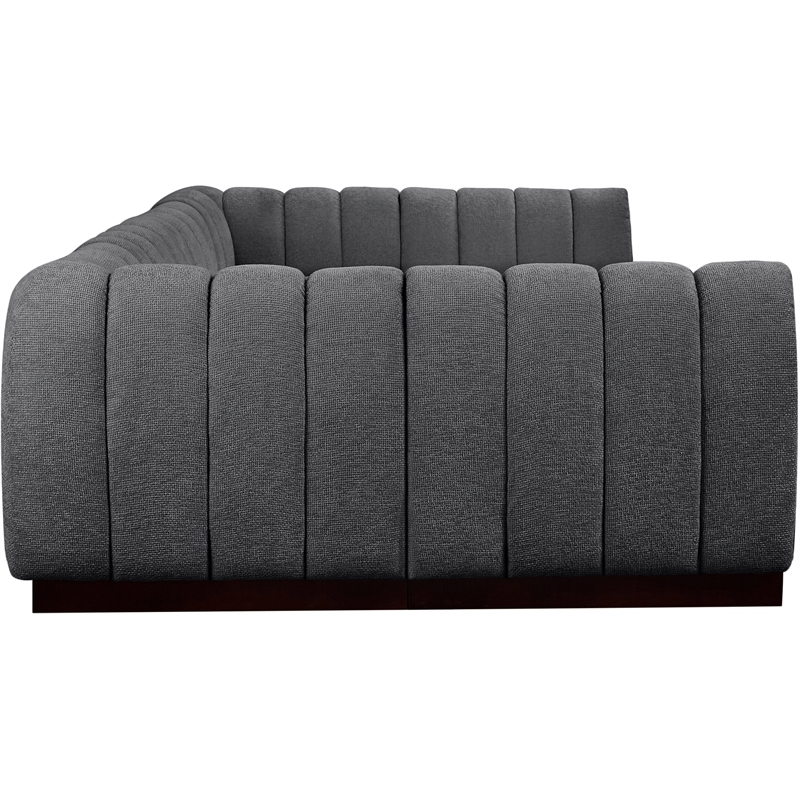 Meridian Furniture Quinn 6-Piece U-Shaped Fabric Modular Sectional in Dark Gray