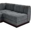 Meridian Furniture Quinn 6-Piece U-Shaped Fabric Modular Sectional in Dark Gray