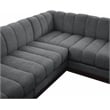 Meridian Furniture Quinn 6-Piece U-Shaped Fabric Modular Sectional in Dark Gray
